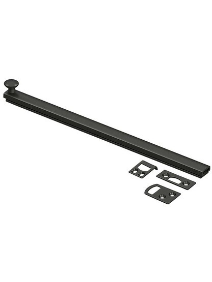 12 inch Contemporary Surface Bolt in Oil-Rubbed Bronze.